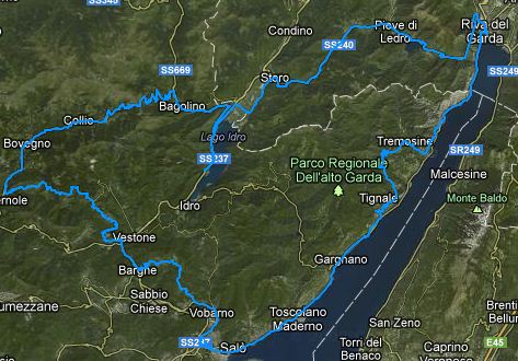 Itinerario in moto Tre Laghi