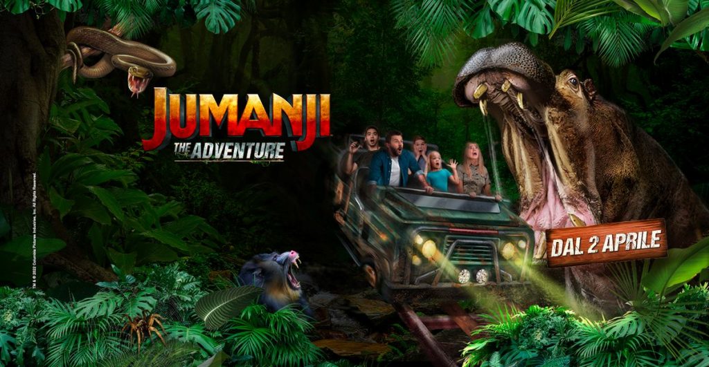 Locandina di presentazione nuova dark ride di Gardaland: Jumanji The Adventure